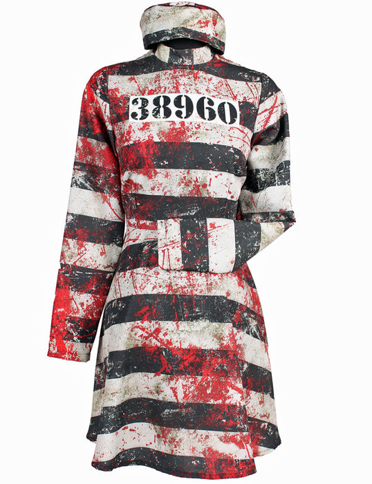 Halloween Kostüm "Bloody Prisoner" für Damen | Blutiges Sträflingskostüm Geister Hexe