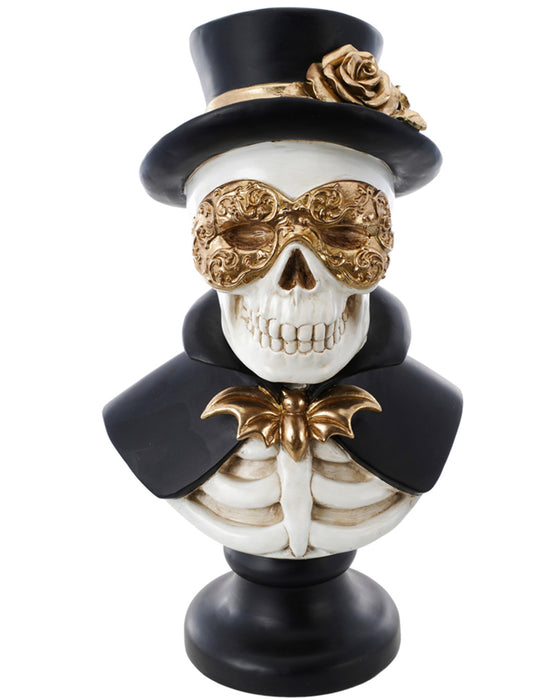 Büste Skulptur Barock Skelett "Mister Venedig" | Halloween Dekofigur Karneval