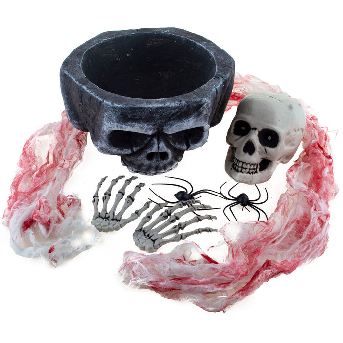 Totenkopf Skelett Dekoration mit Licht - 7-tlg. | 30x60x20cm Halloween