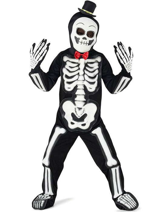 Halloween 3D Kostüm "Skelett" für Kinder | Glow in the Dark Geist