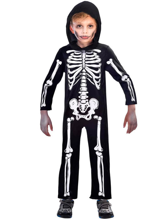 Halloween Kostüm Skelett für Kinder | Horror Anzug Geist Gespenst