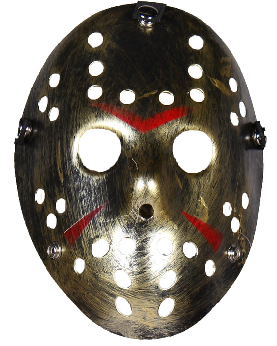 Eishockey Maske "Freitag der 13." | Gold Rot - Halloween