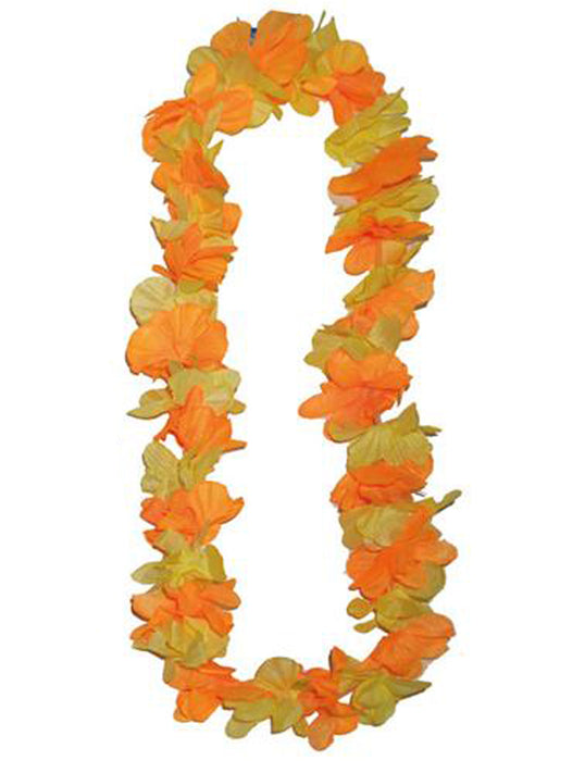 Hawaii Blumenkette "Aloha" zum Südsee Party Kostüm | Gelb Orange
