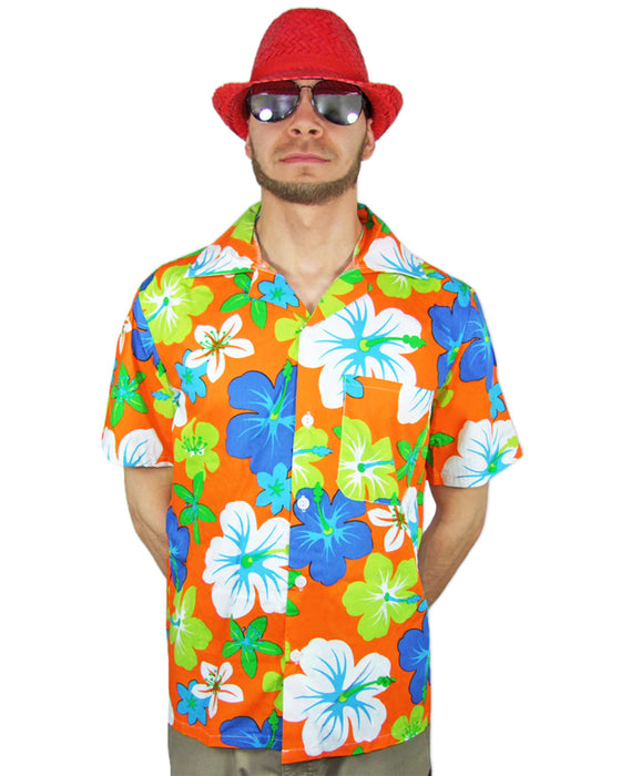 Hawaii Hemd "Hibiskus" | Orange