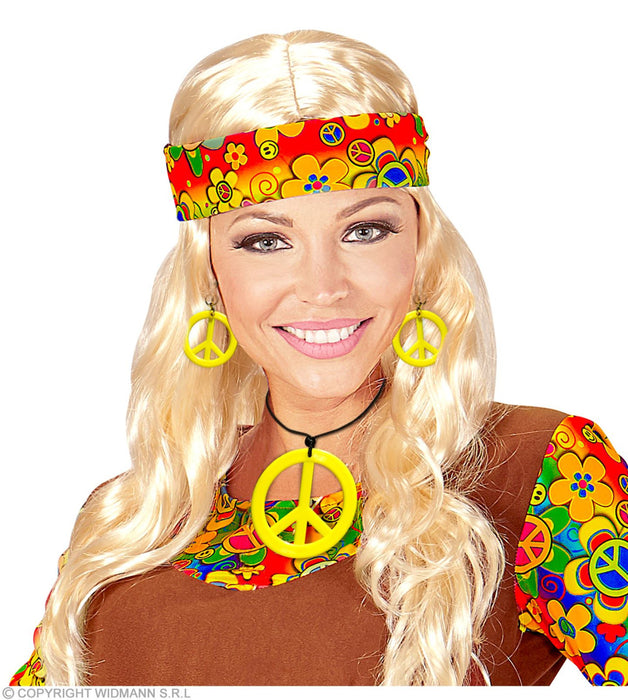 Hippie Peace Schmuck Set 3-tlg. | Gelb