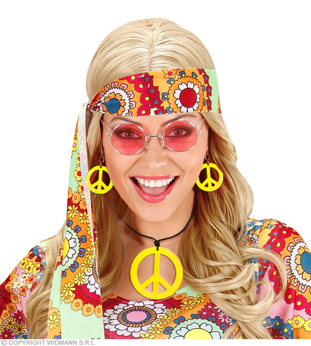 Hippie Peace Schmuck Set 3-tlg. | Gelb