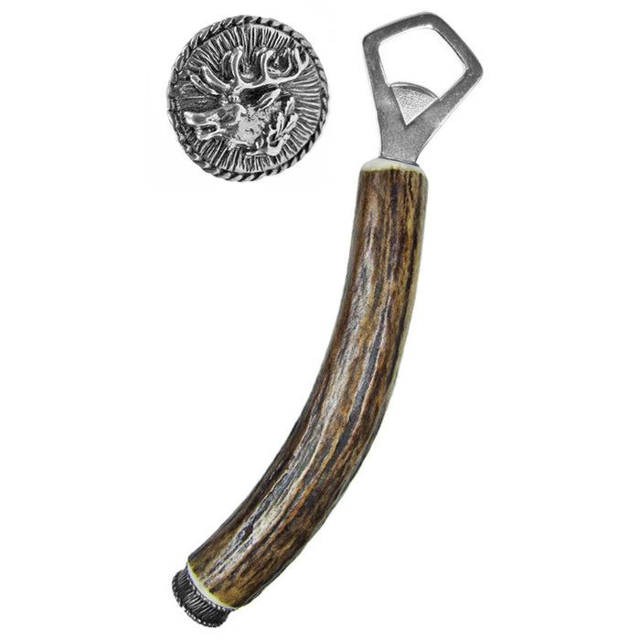 Funk Hirschhorn Flaschenöffner mit Zierkappe | Hirsch