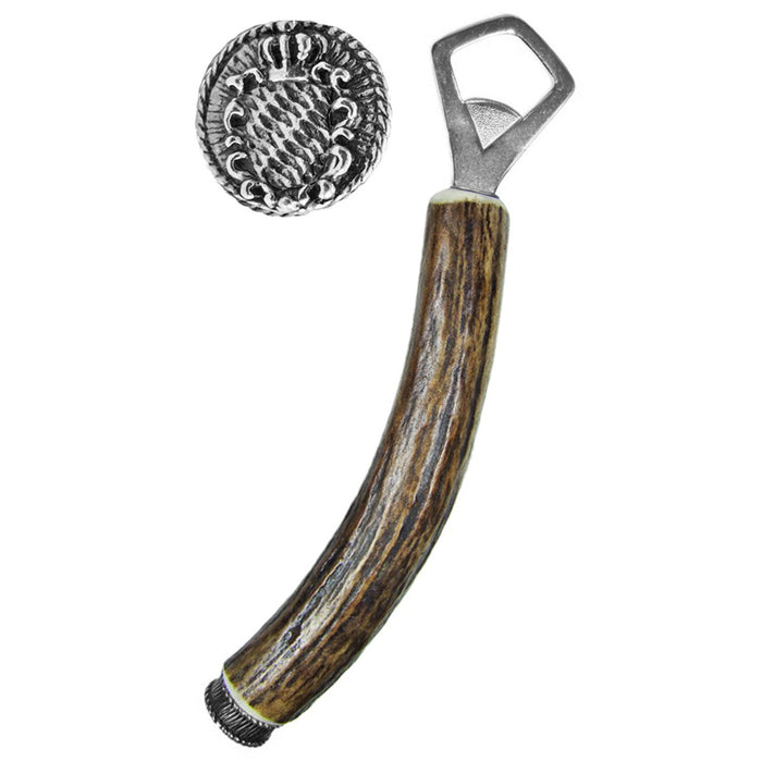 Funk Hirschhorn Flaschenöffner mit Zierkappe | Bayernwappen