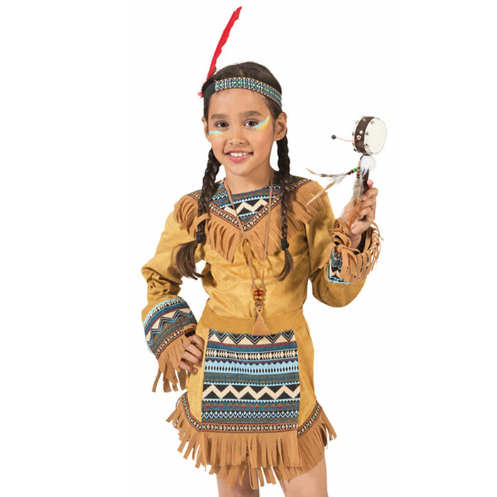 Indianerin Kostüm "Cherokee" für Mädchen | Braun