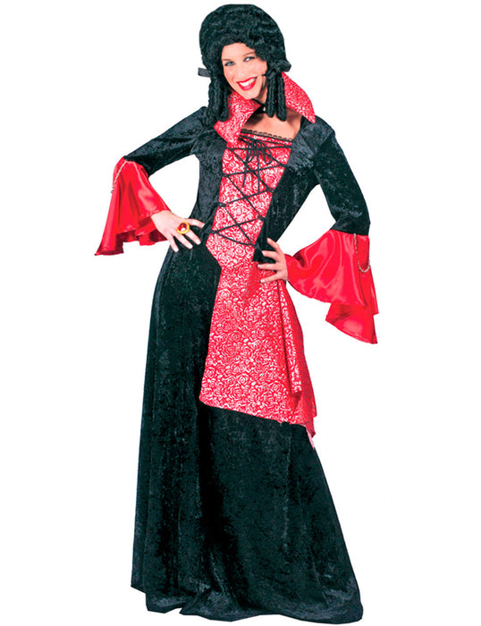 Gräfin Vampirin Kostüm für Damen - Schwarz Rot