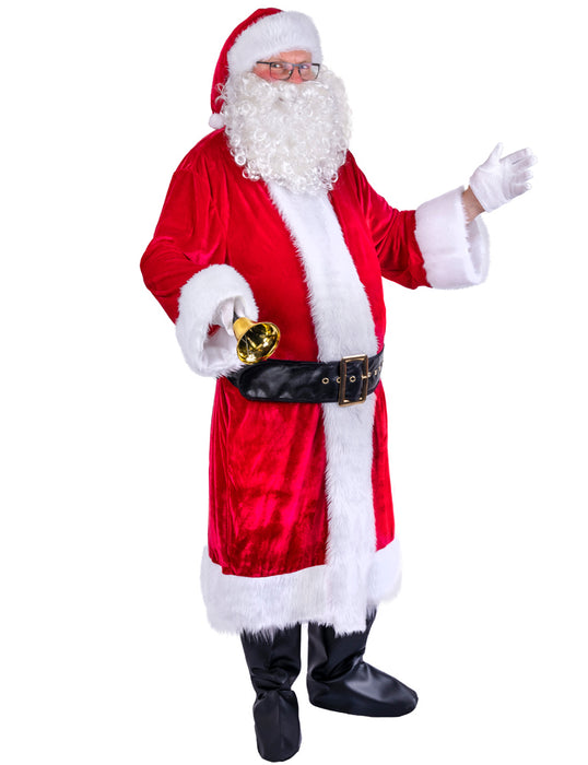 Nikolaus Weihnachtsmann Kostüm Set mit Mantel Mütze und Bart | Santa Weihnachten