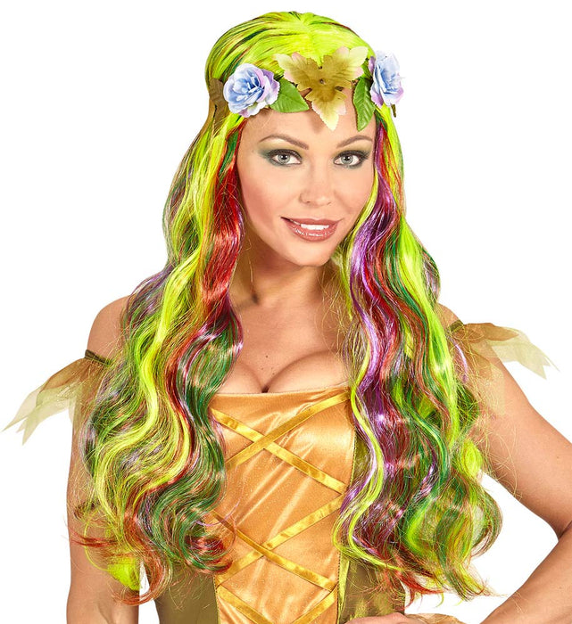 Langhaar Perücke "Blumenfee" mit Haarband 04667 | Zubehör Elfe Waldfee Damen Kostüm