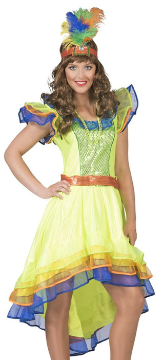 Brasilianerin Kostüm "Leticia" für Damen - Buntes Samba Party Tanzkleid
