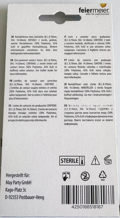 One Week Motiv Kontaktlinsen "Hellraiser" | Schwarz/Rot (w63)