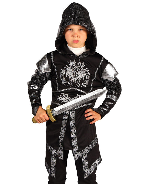 Ninja Samurai Kostüm "Shogun" für Jungen | Schwarz Silber