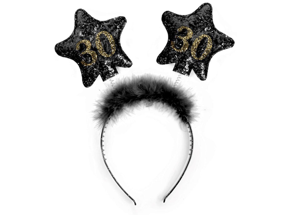Haarreif Zahl #30 Schwarz