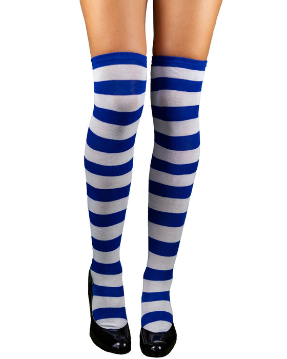 Overknees Kniestrümpfe "Ringelstrümpfe" - 414034 | Blau Weiß gestreift