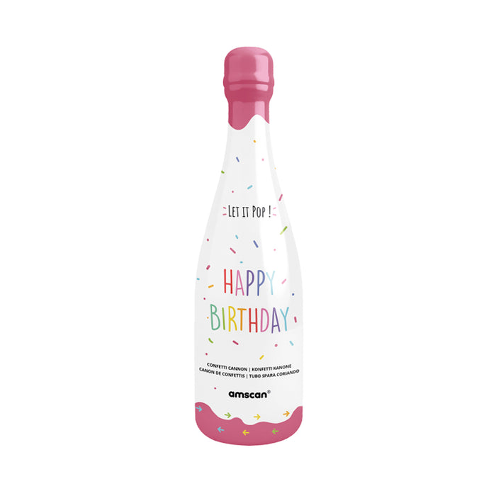 Konfettishooter Flasche Pink | 32 cm Bunt