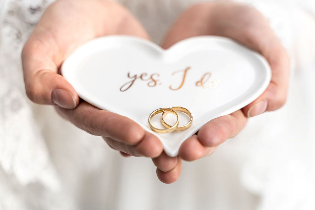 Porzellan Schale für Eheringe | Herz - 13.3x10.8cm