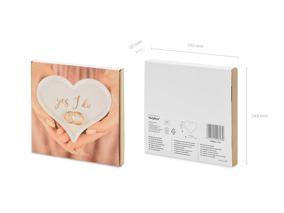 Porzellan Schale für Eheringe | Herz - 13.3x10.8cm