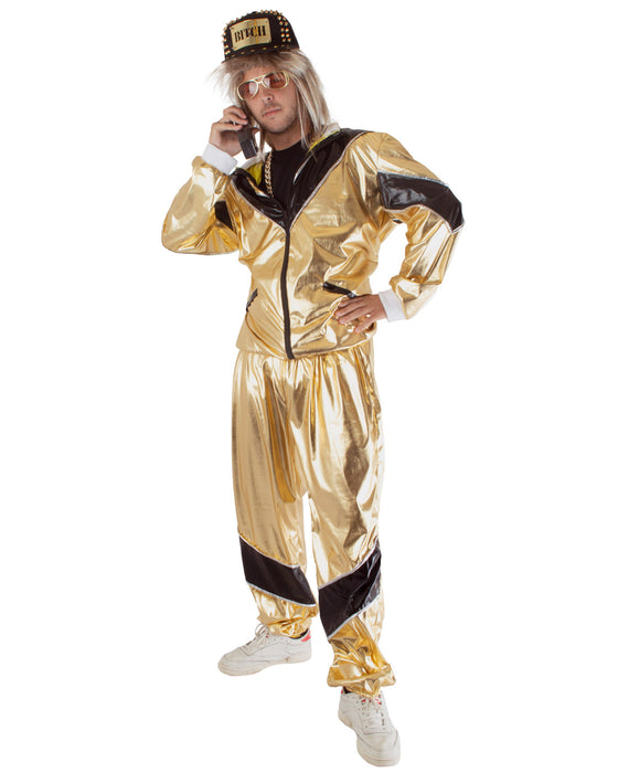 Metallic Trainingsanzug Jogginganzug "Simon" für Herren | Gold