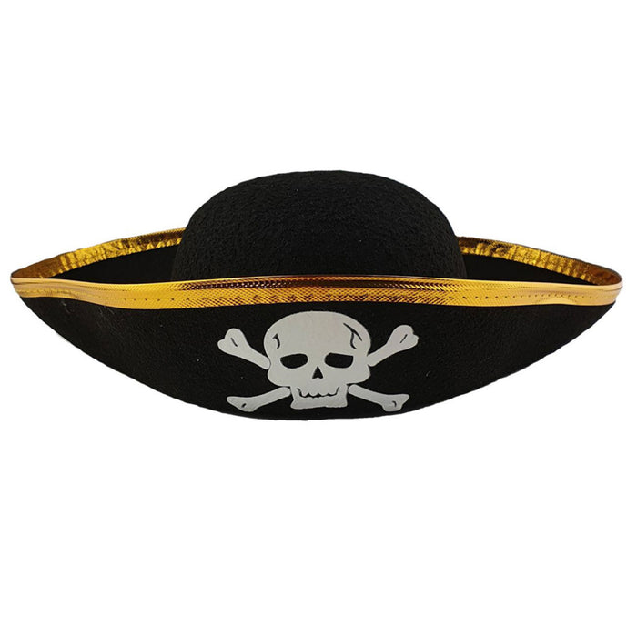 Piratenhut mit Totenkopf für Kinder | Schwarz Gold
