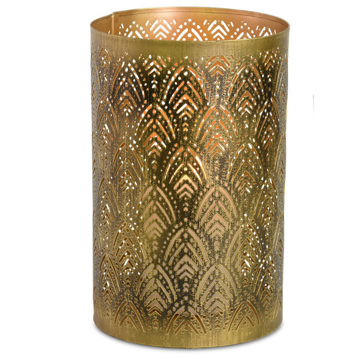 Metall Laternen mit Blattdesign - 3-tlg. Set Gold | 24791 - Kerzenhalter