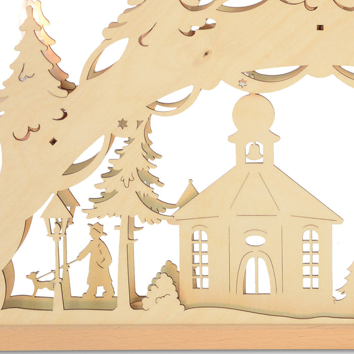 Original Erzgebirge Holz Lichterbogen "Seiffener Kirche" 55 cm | 13002 - Schwibbogen