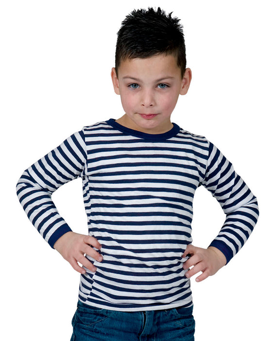 Langarm Ringelshirt für Kinder - Kostüm Matrose Clown | Blau Weiß