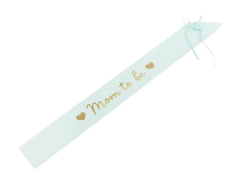 Schärpe "Mom to Be" für Babyshower | Hellblau