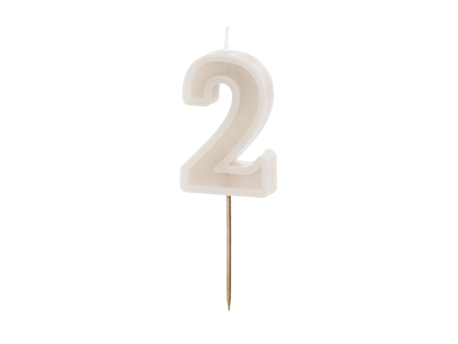 Kerzenzahl #2 | 6 cm Grau