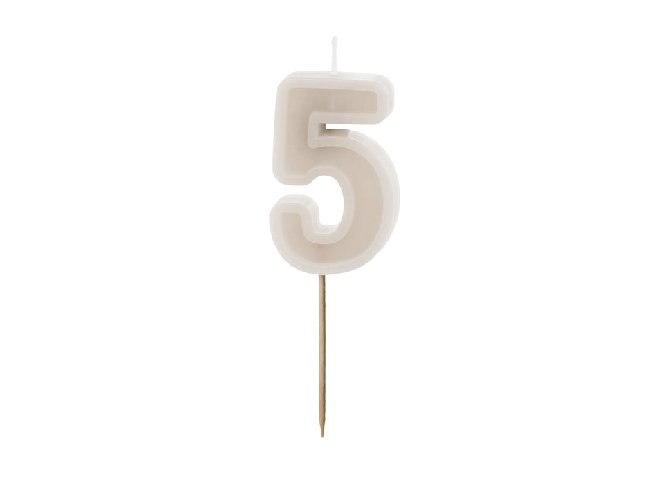 Kerzenzahl #5 | 6 cm Grau
