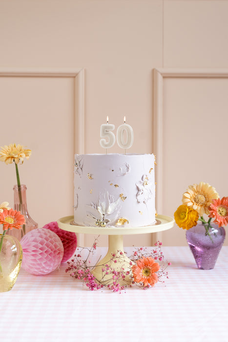 Kerzenzahl #5 | 6 cm Grau