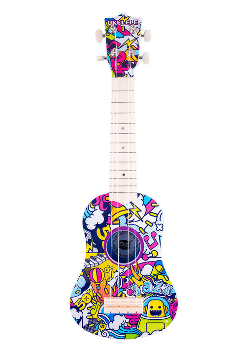 Ukulele "Graffiti" 17,5x7x53cm | Mehrfarbig