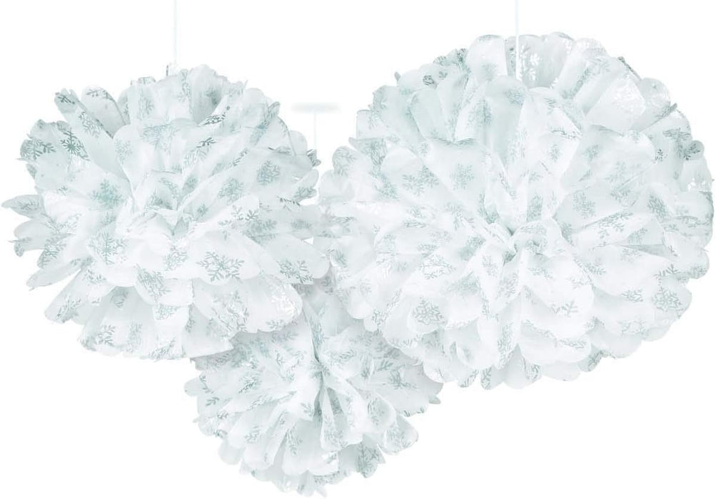 Wabenball Fluffy Schneeflocken 3Stk.