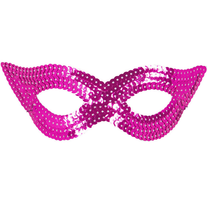 Augenmaske mit Pailletten "Katzenauge" - 05913 | Pink