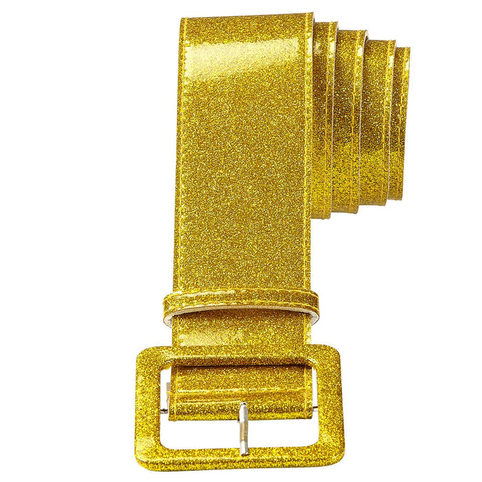 Glitzer Lack Gürtel für Erwachsene 120,0 x 5,5 cm - 04623 | Gold