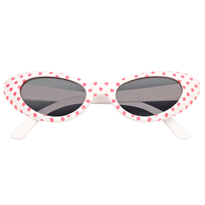 Cat Eye Brille Sandy mit Punkten | Weiß Rosa