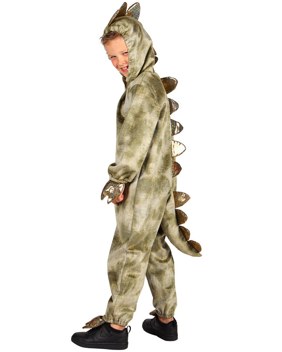 Dinosaurier Kinderkostüm | Grüner Glitzer Overall