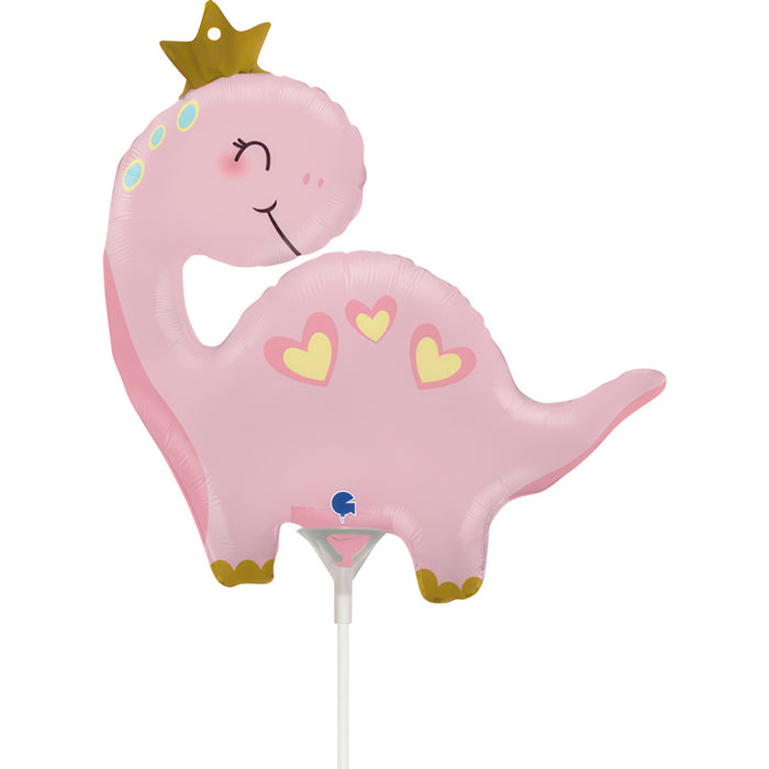 14" Miniloon "Dino mit Krone " | Rosa 26x27cm