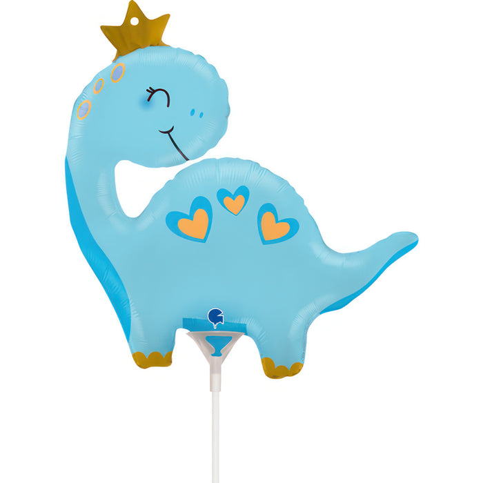 14" Miniloon "Dino mit Krone" | Blau 26x27cm
