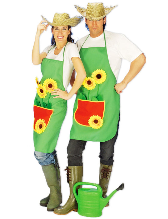 Gärtnerschürze für Damen und Herren | Mit Sonnenblumen Applikationen