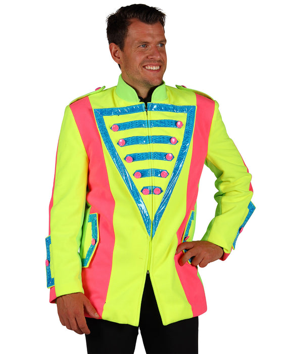 Garde Jacke "Neon Night" für Herren | Show Party Zirkusdirektor Kostüm