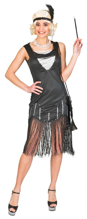 Charleston Kleid Silver Smile - Schwarz/Silber