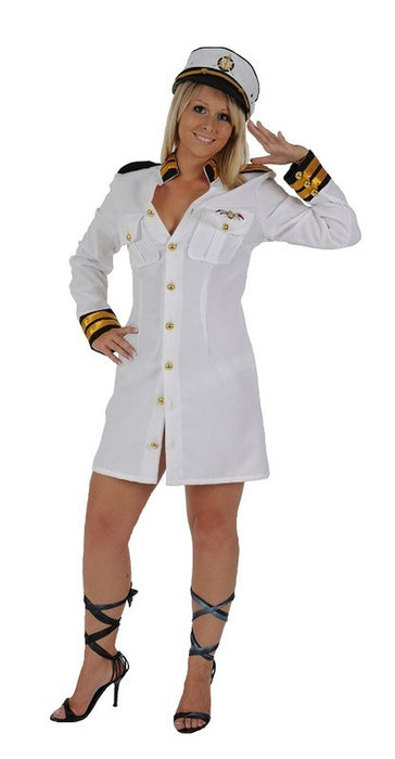 Kapitän Lady - Damen Kostüm Kleid mit Mütze