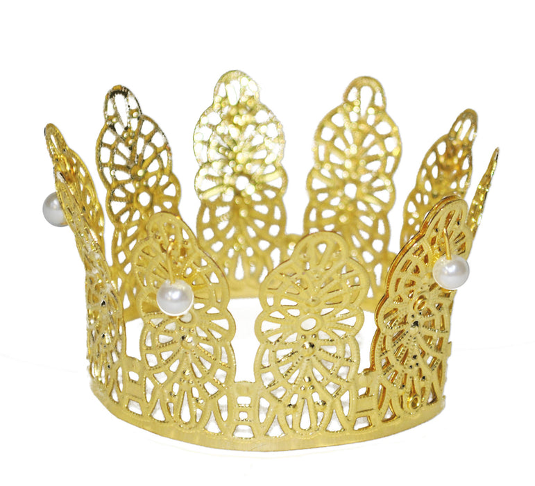 Prinzessin Krone "Goldmarie" mit Perlen | Gold