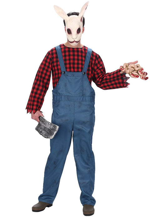 Horror Hase "Lumberjack" - Herren Kostüm | Blau Rot