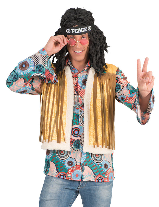 Retro Hippie Kostüm Brian mit Fransen für Herren