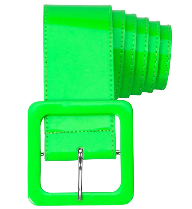 Neon Lack Gürtel für Damen 124,0 x 5,5 cm | Grün 17397