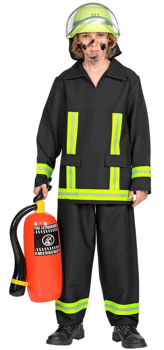 Feuerwehrmann Kostüm für Jungen - Schwarz Gelb | 2-tlg. Anzug